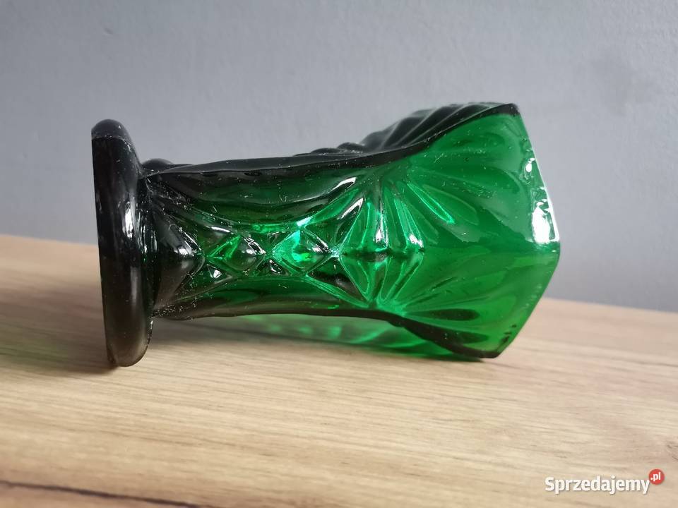 Stary zielony wazon na konwalie huta Ząbkowice Katowice sprzedam