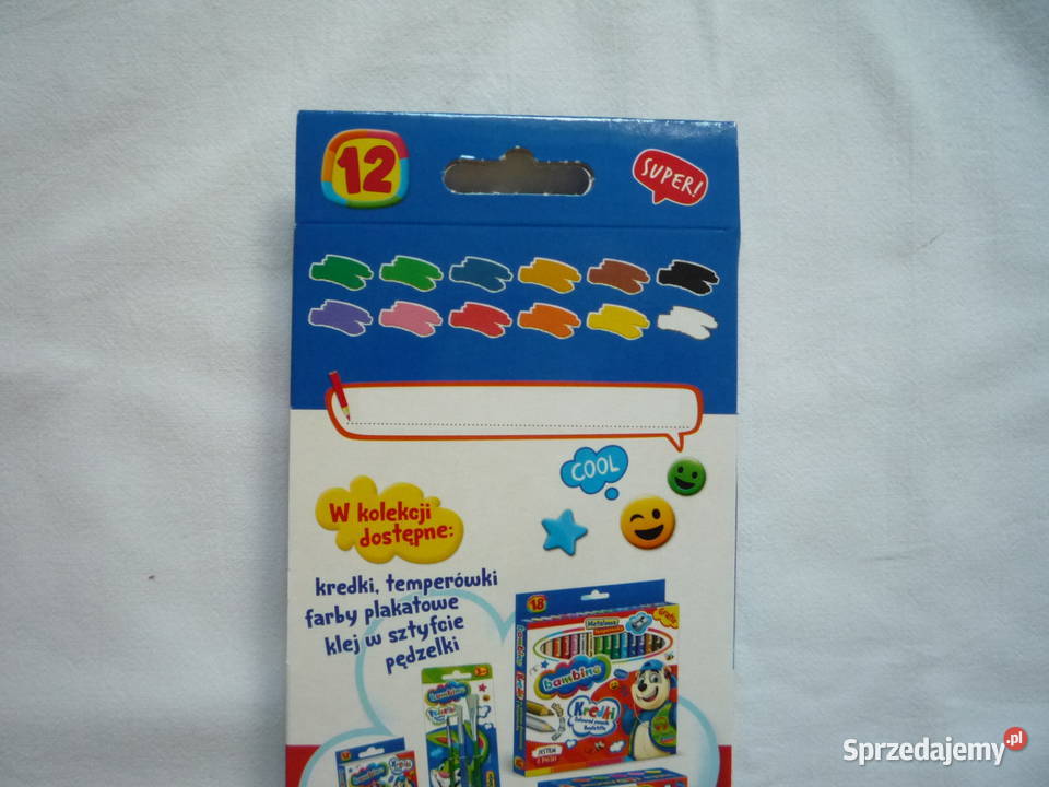 Farby akwarelowe 12 kolorów z pędzelkiem Bambino Szczecin