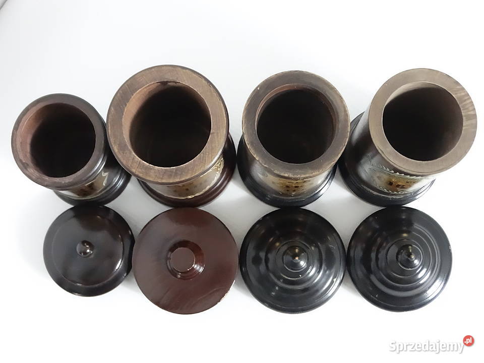 Unikatowe Puzdra Apteczne Drewno Toczone XIX w Biłgoraj