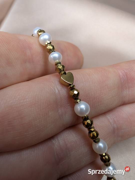 Bransoletka różaniec kamienie perły naturalne Starogard Gdański sprzedam