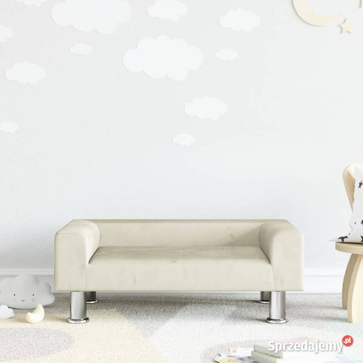 Sofa dzieci kremowa 70x45x265 aksamitna mazowieckie