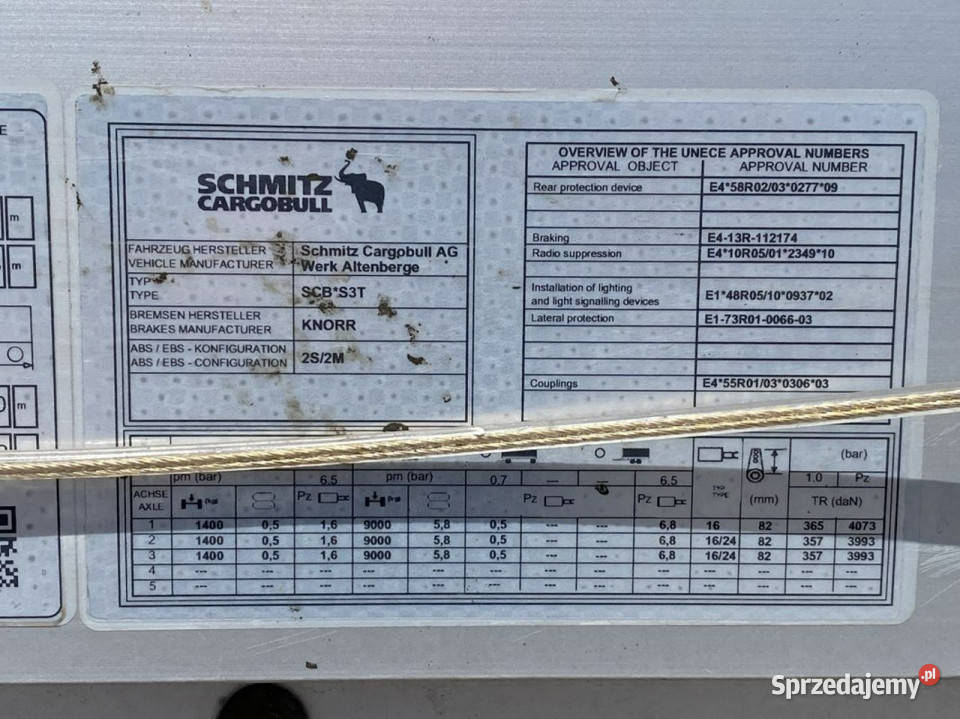 firana Schmitz scbs3t dolnośląskie Komorniki sprzedam