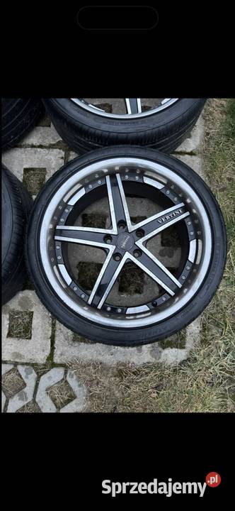 Alufelgi z rantem czarne z chromem 5x112 opony Samochodowe lubelskie Krępiec sprzedam
