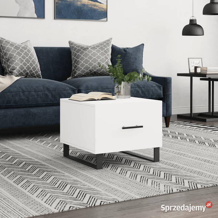 Stolik kawowy biały 50x50x40 materiał Warszawa sprzedam