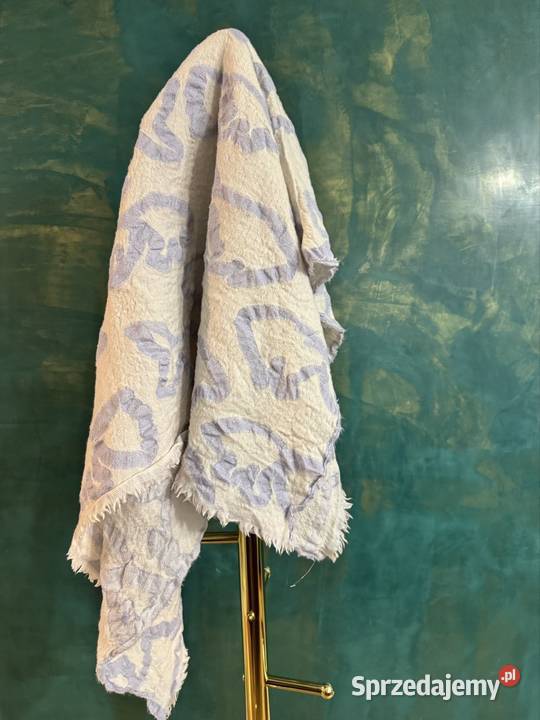 Chusta apaszka damska biało niebieska we wzory śląskie Częstochowa