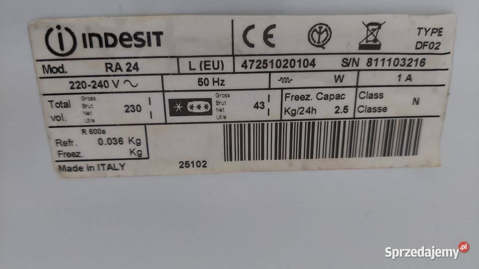 Lodówka Indesit 139 wielkopolskie Poznań sprzedam