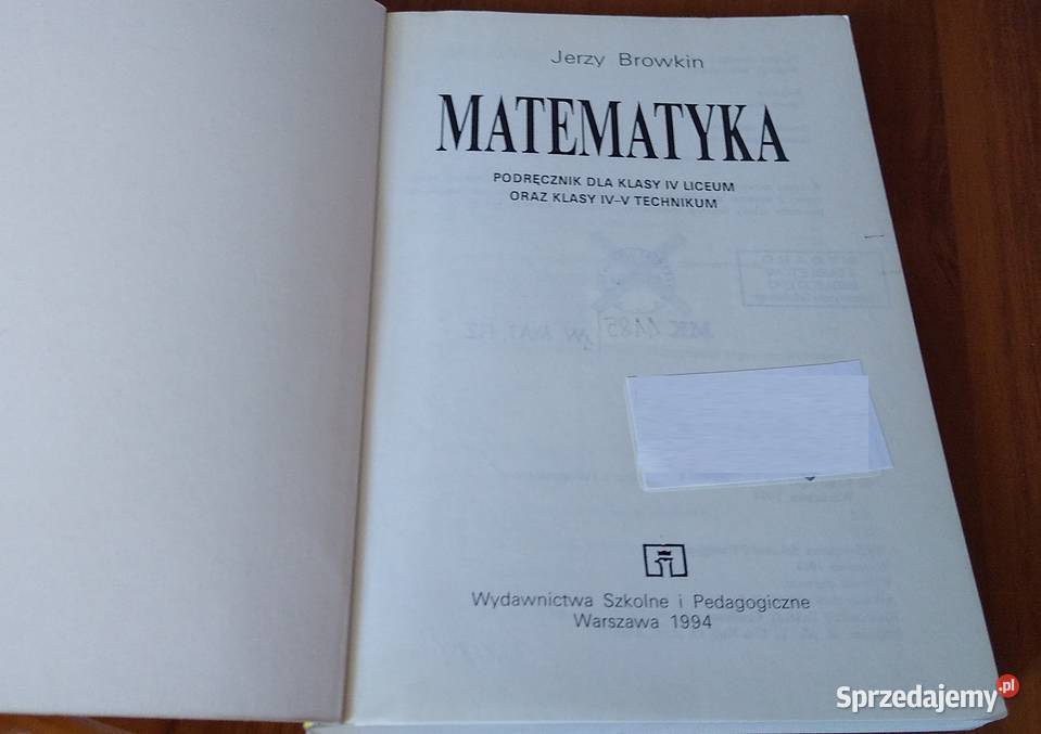 Matematyka podręcznik klasy IV liceum Browkin 4 Gdańsk sprzedam
