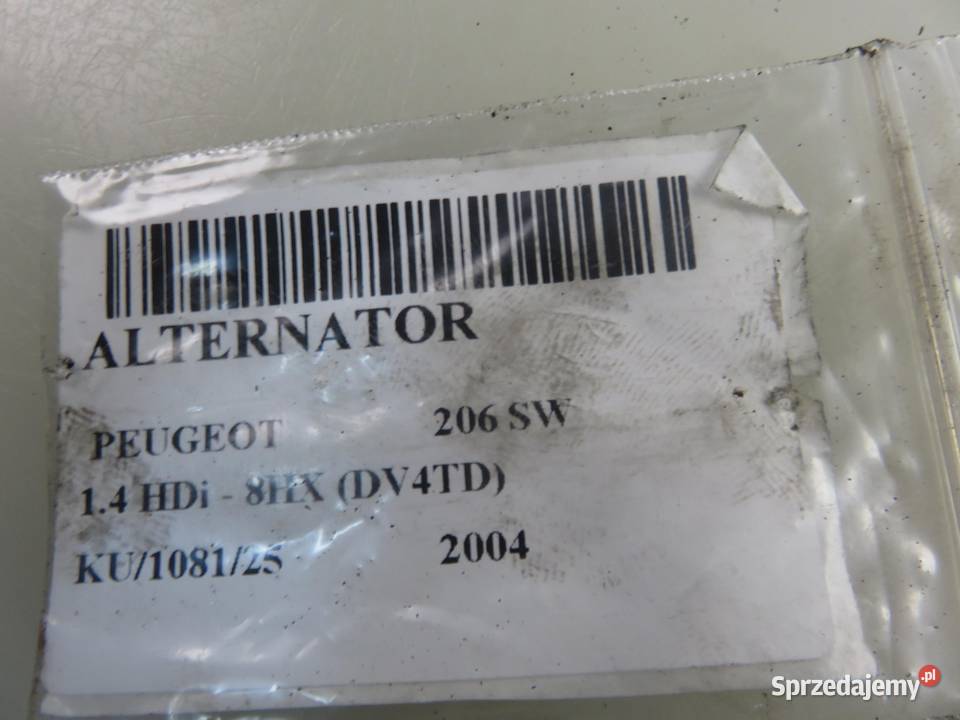 ALTERNATOR PEUGEOT 206 14 HDi 9646476280