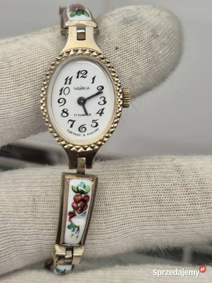 Pozłacany zegarek koktajlowy CzajkaChaika Damskie Zegarki Chorzów