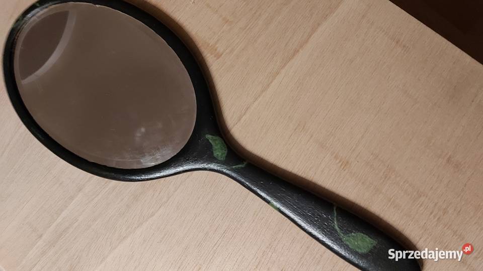 Lusterko owalne w drewnianej ramie duże z rączką Pozostałe Zgierz