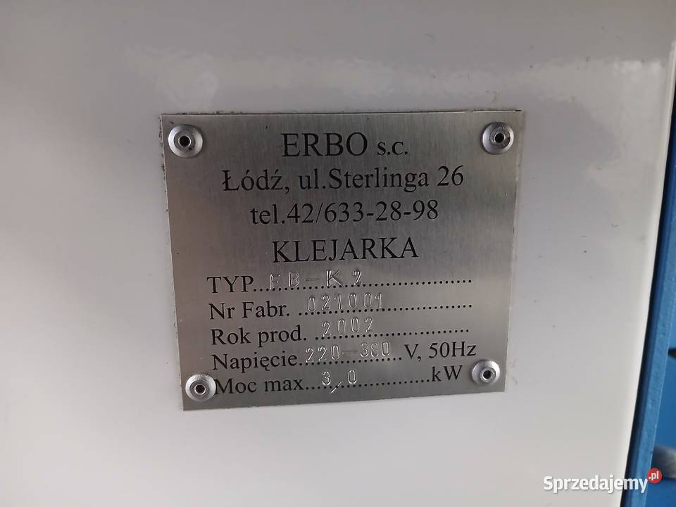 PODKLEJARKA PŁYTOWA ERBO Andrychów