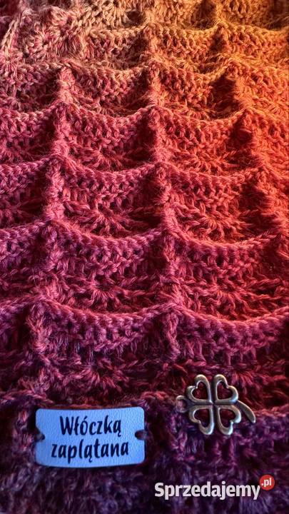 Ciepła chusta szydełkowa Królowa Górna