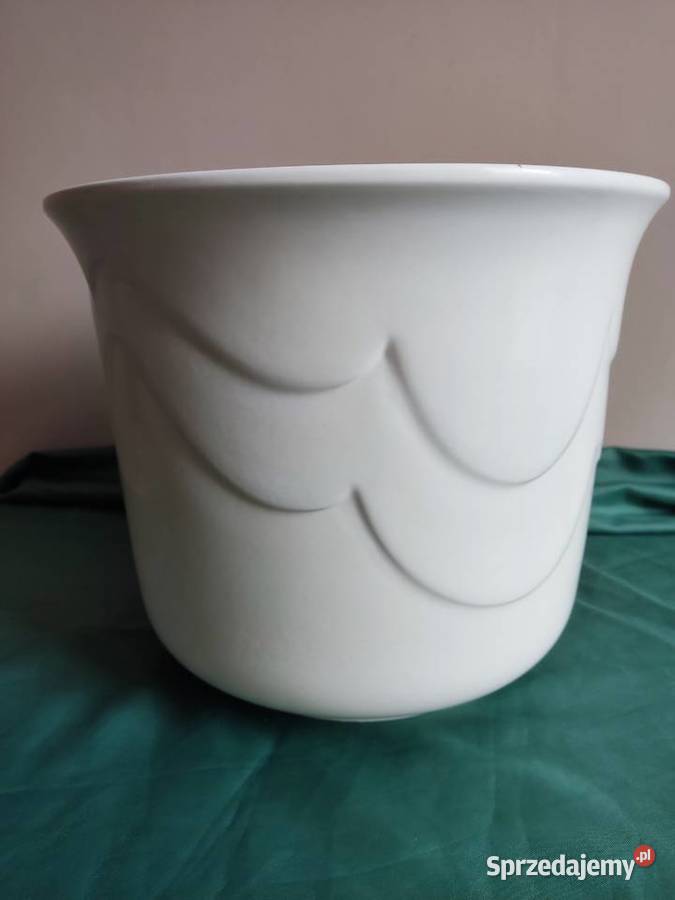 Donica doniczka ceramiczna biało kremowa fi 255 Głuchołazy sprzedam