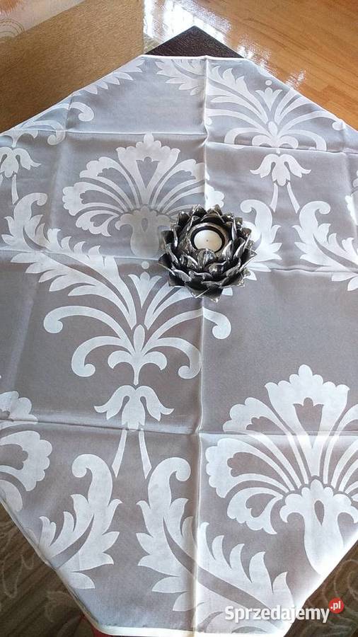 Kremowa serweta obrus 9696 kwadrat bieżnik przezroczysty Radom