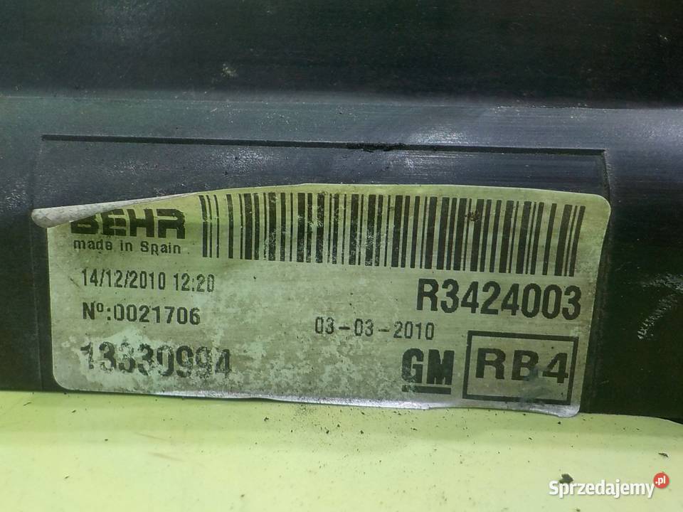 OPEL MERIVA B 11r 5D wentylator chlodnicy Suków