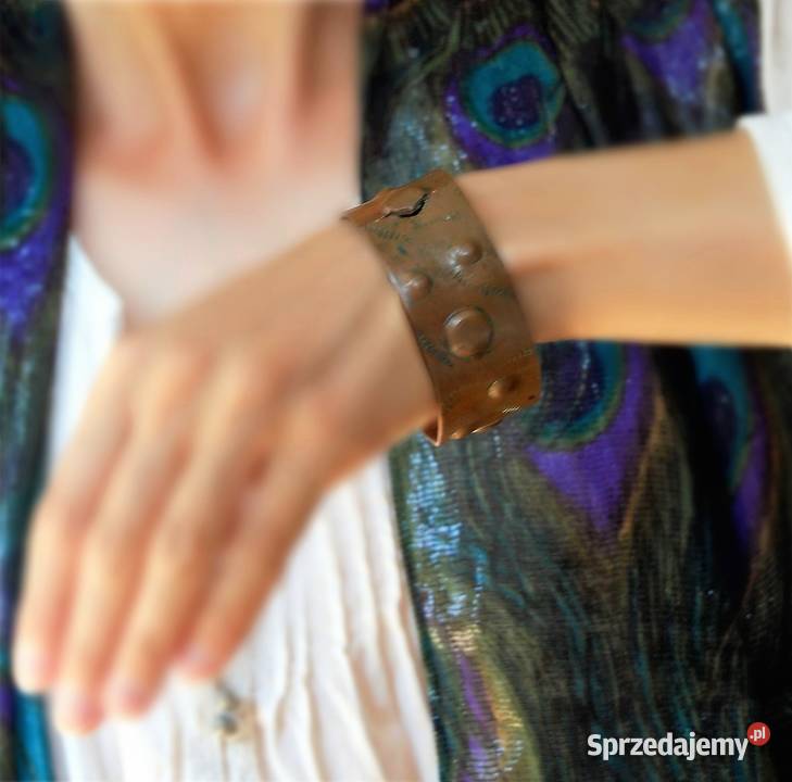 Bransoletka miedziana kuta vintage lata 70 Lublin