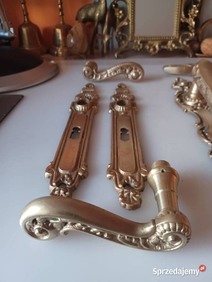 Komplet mosiężnych szyldów i klamek Poznań