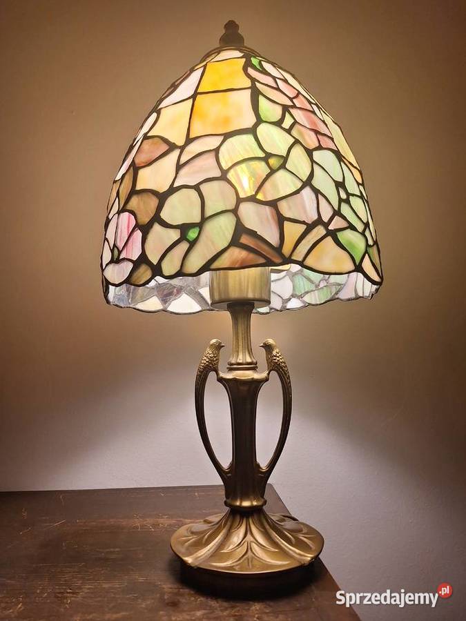 Lampa witrażowa stojąca szkło Tiffany biurkowa