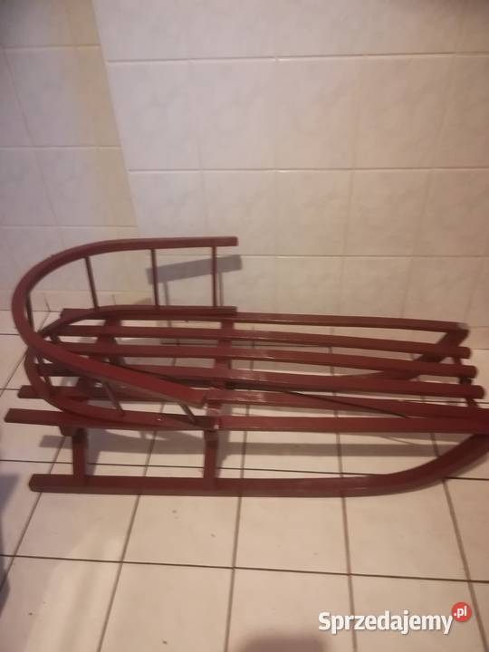 Sanki drewniane z oparciem i sznurkiem Plozy Katowice