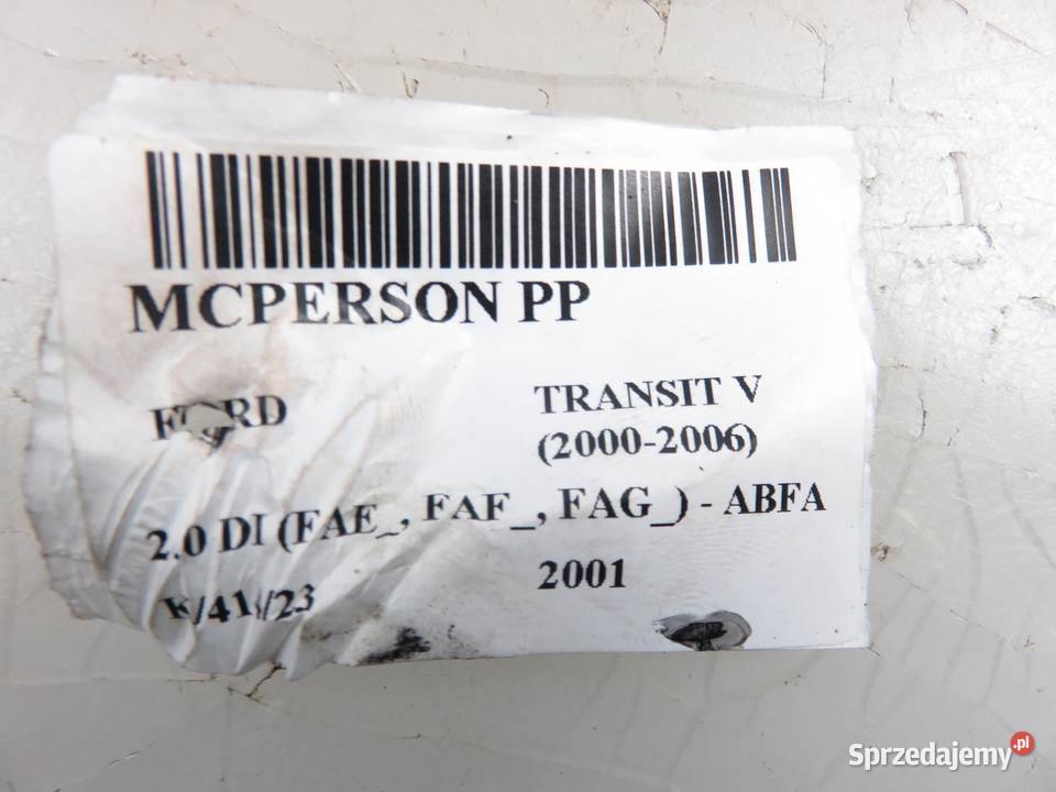 MCPERSON PRAWY PRZEDNI FORD TRANSIT V 20 DI Motoryzacja