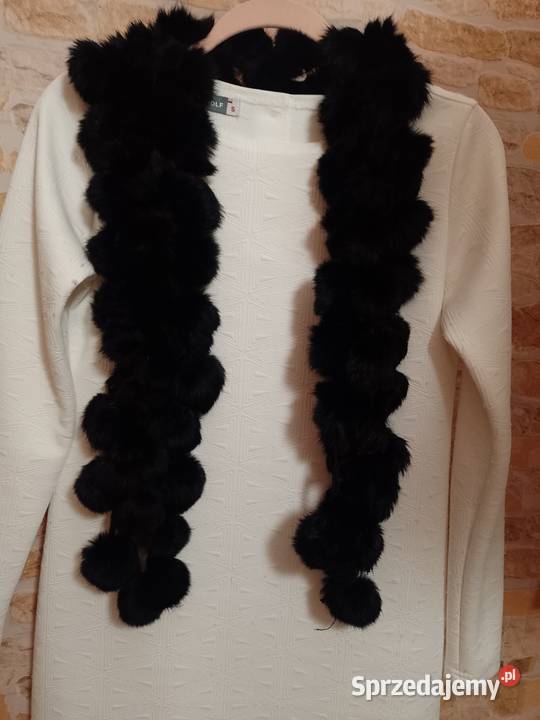 Czarny futrzany szal futrzana Etola futro z Dla kobiet małopolskie Kraków