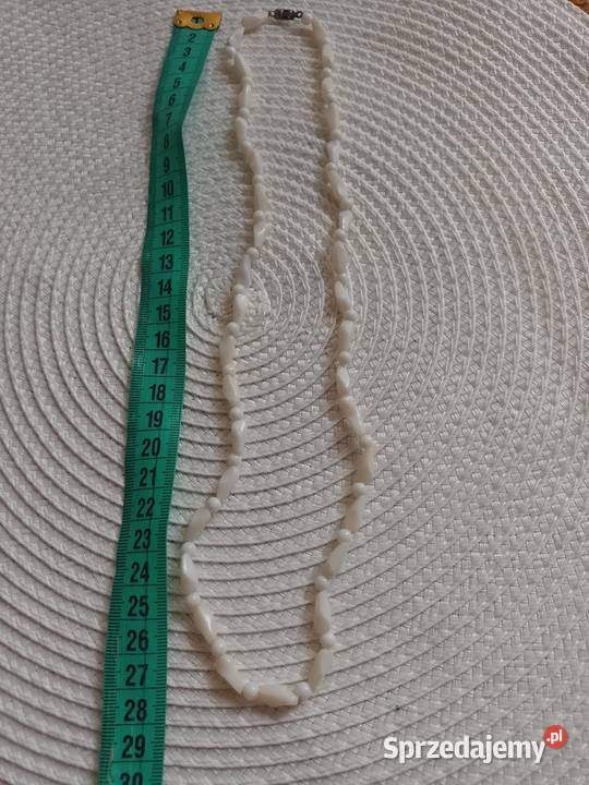 Białe korale Naszyjnik wisiorek Top Vintage Kraków