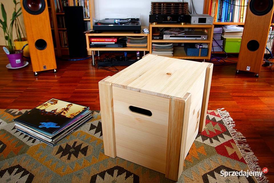 Skrzynka na winyle z pokrywą skrzynka na drewno świętokrzyskie Radków