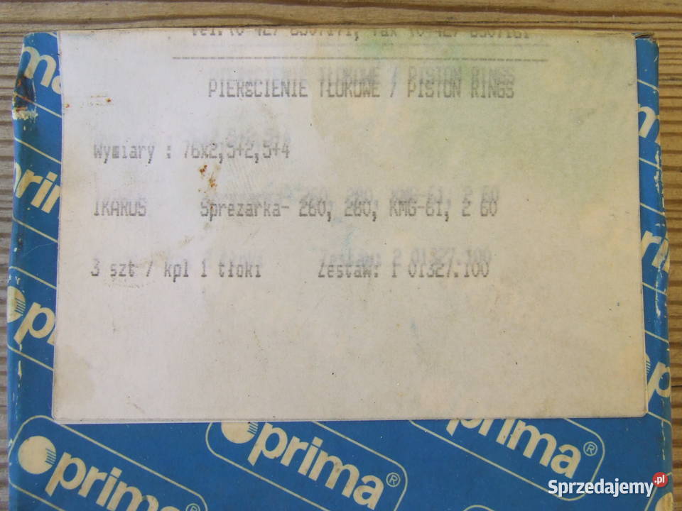Pierścienie tłokowe Junak M07M10 76mm nowe PRIMA Silniki i osprzęt łódzkie
