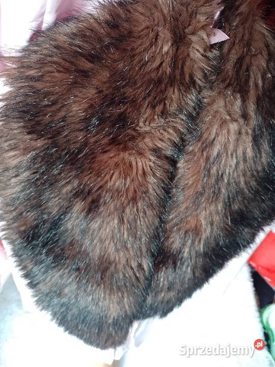 Brązowy duży futrzany płaszcz z Londynu futrzana Dla kobiet Kraków