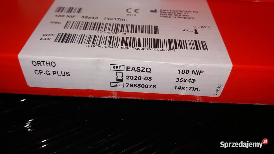 Klisze błony do zdjęć RTG Agfa Ortho CpG Plus