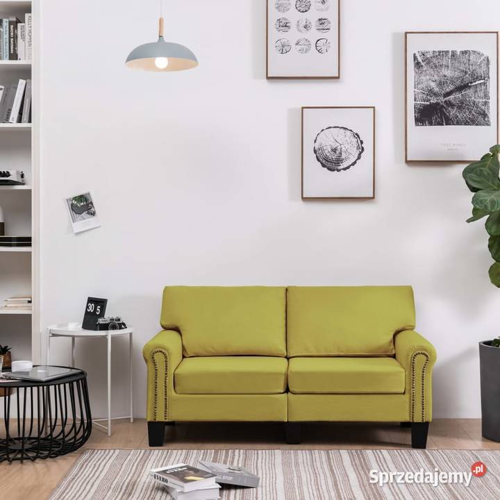 vidaXL 2-osobowa sofa, zielona, tapicerowana 287155