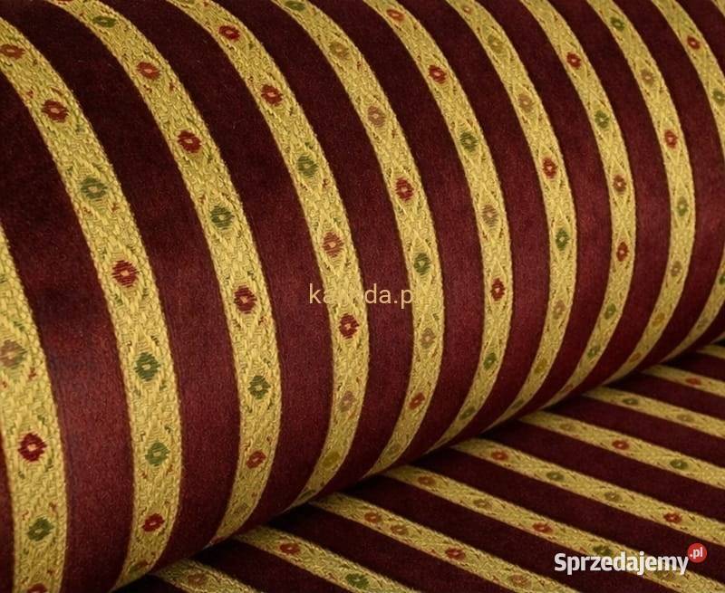 Tkanina tapicerska pluszowa Bari Pasy Kraków