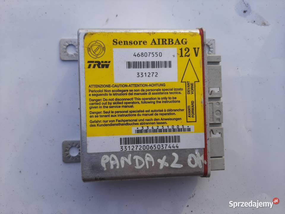 Sensor moduł poduszek Air Bag Fiat Panda Poduszki powietrzne łódzkie Ksawerów