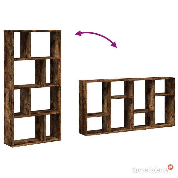 Regał na książki przydymiony dąb 60x20x120