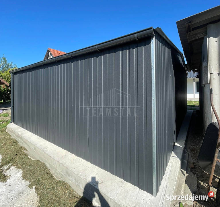 Garaz blaszany 8x6m 2x brama uchylna antracyt kujawsko-pomorskie