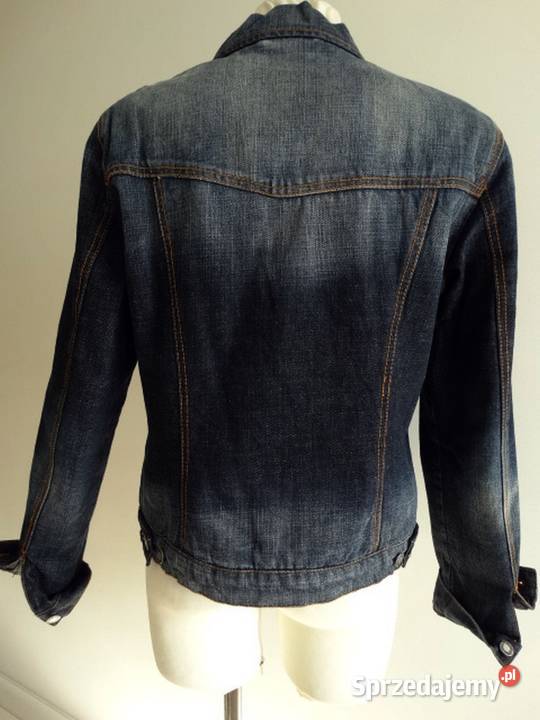 Kurtka Jeansowa Trucker Niebieska Ocieplana z Łomża