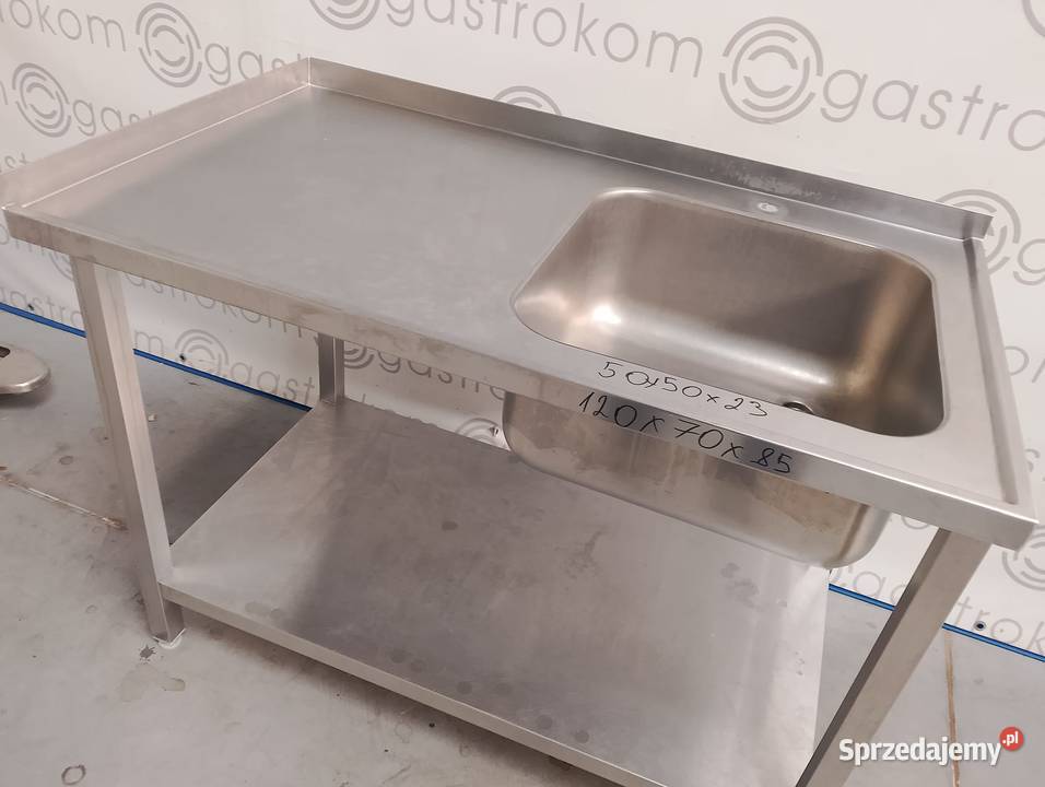 Stół ze zlewemP i półką 120x70x85
