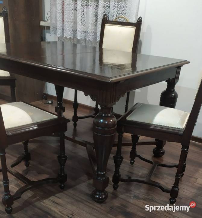 Stół dębowy z krzesłami Rusiły