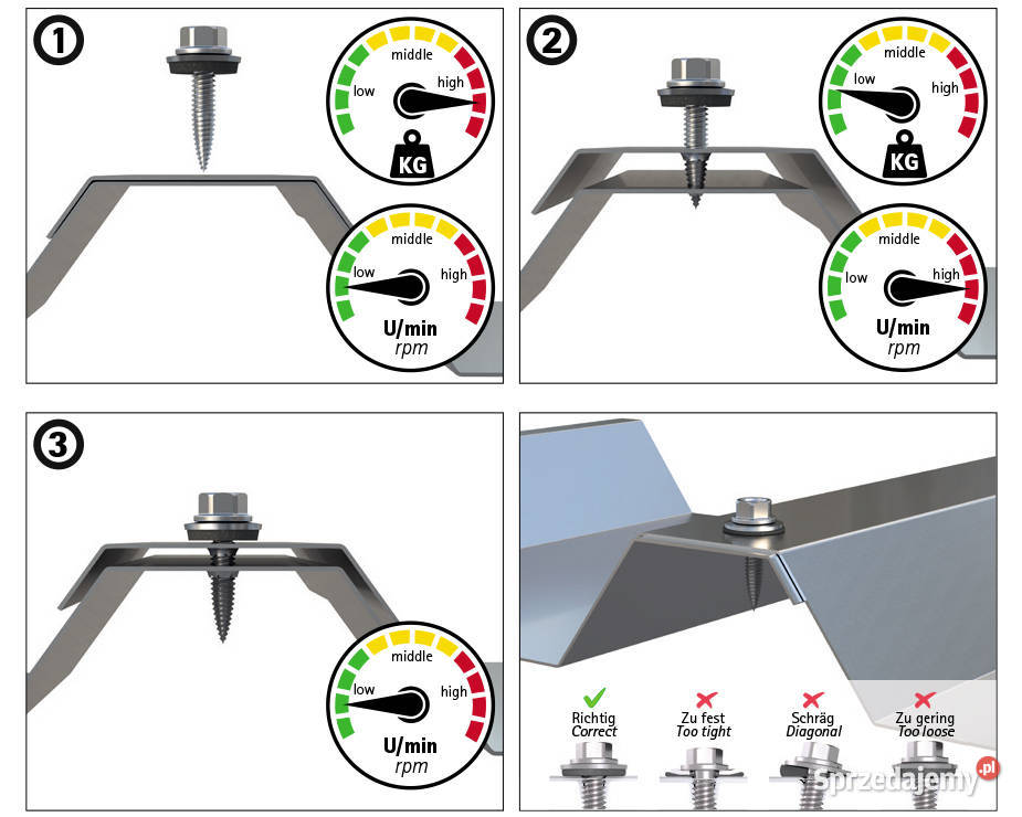 Blachowkręt do fotowoltaiki Reisser 6x25 małopolskie Nowy Sącz
