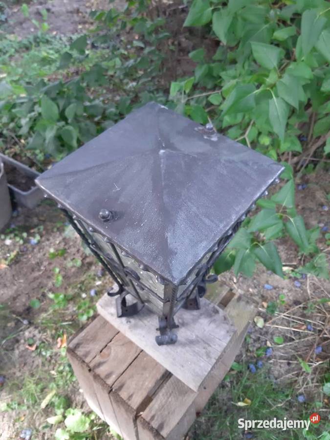 Stara retro lampa zewnętrzna duża latarnia Pozostałe opolskie Głuchołazy