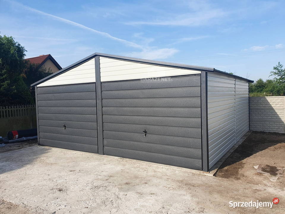 GARAŻ BLASZANY 6X6 2X BRAMA ANTRACYT BIAŁY DACH małopolskie Łapanów sprzedam
