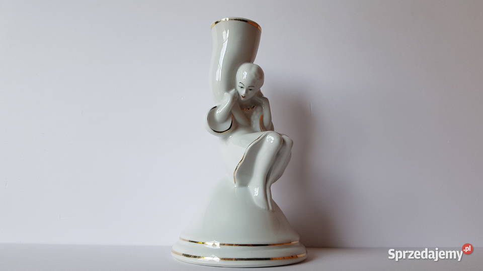 Lampa figurka Róg obfitości Ćmielów porcelana