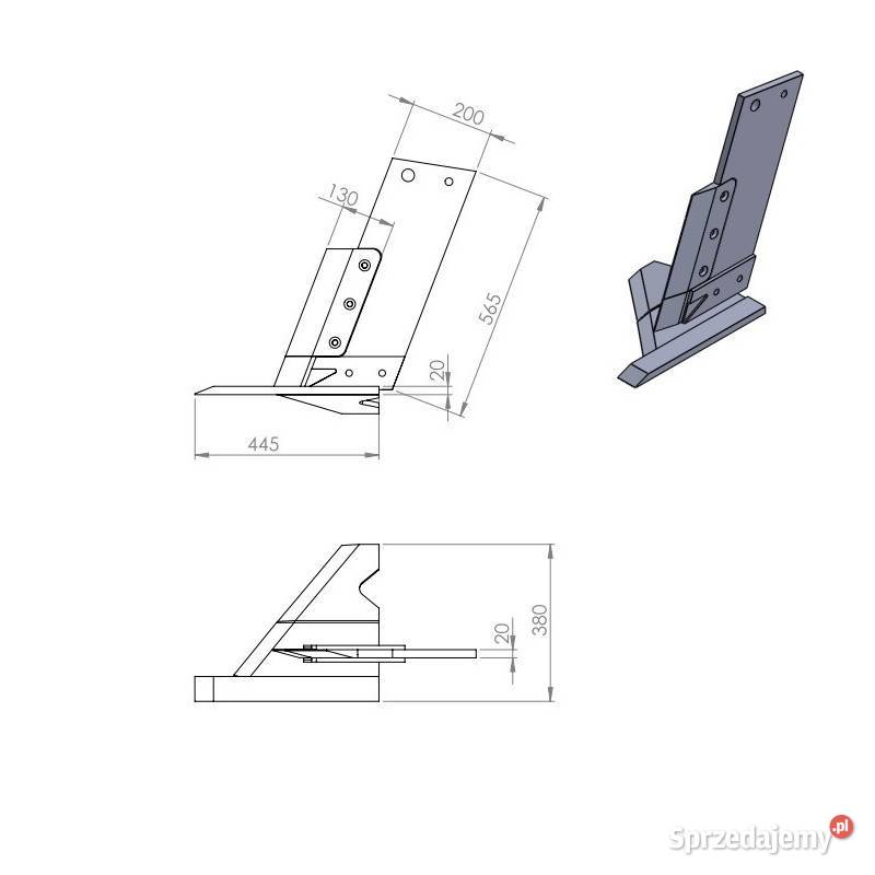 Pług podeszwowy lewy wysokość 565 mm wersja Kamionna