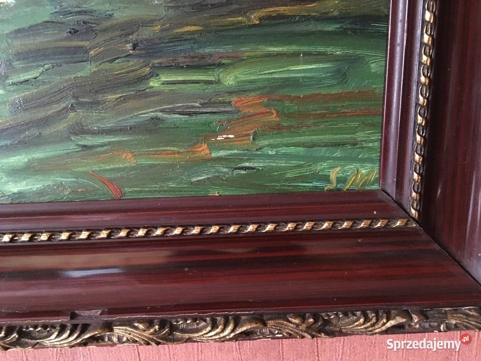 Stary obraz szwedzki pejzaż Konstnar Stig Evert