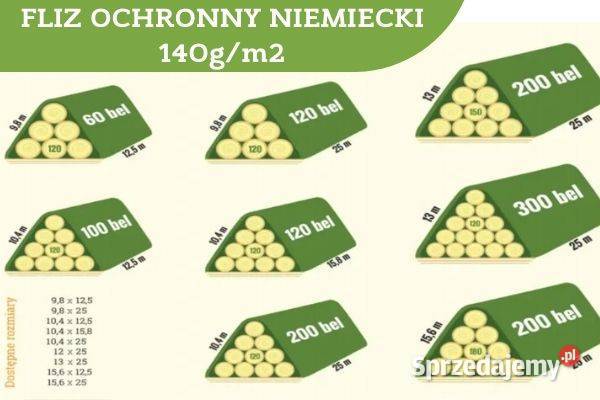 Fliz ochronny do belek agrowłóknina 104x125m kujawsko-pomorskie Taszewo