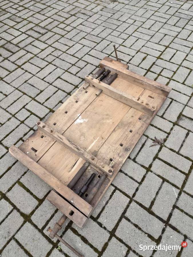 Strugnica imadło stół drewniany zabytek antyk Janów Lubelski