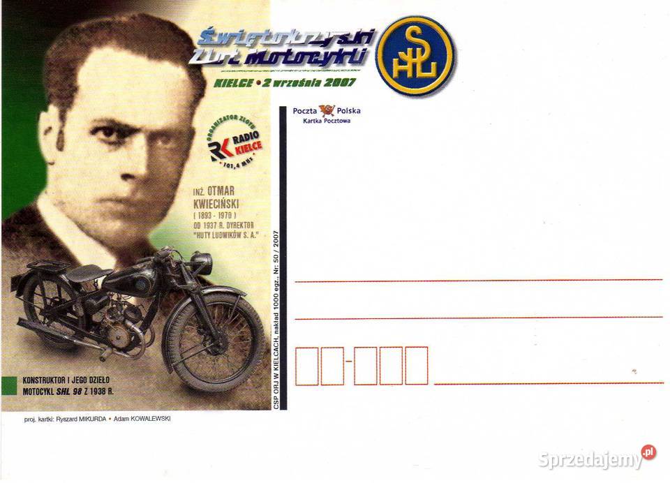 KARTKA POCZTOWA MOTOCYKL SHL 98 1 Krynki