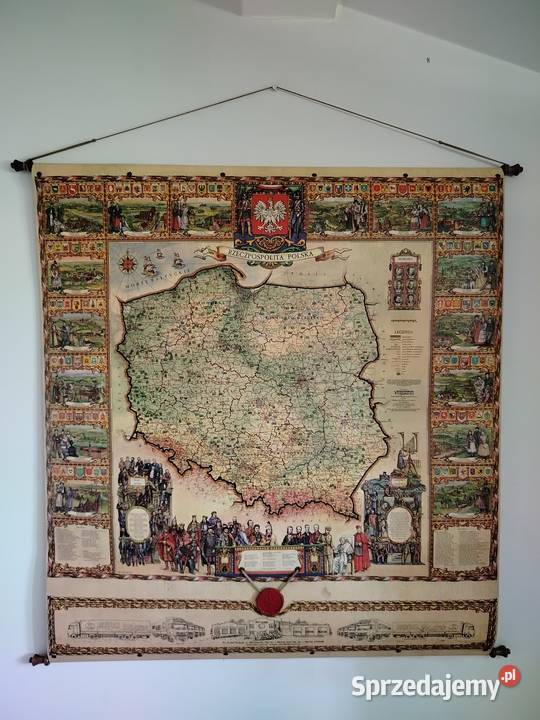 Piękna duża i dekoracyjna mapa Polski