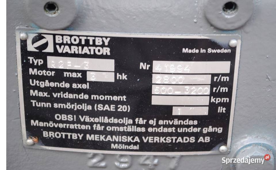 Motoreduktor 22kw z regulacją 5003200obrmin Kargowa