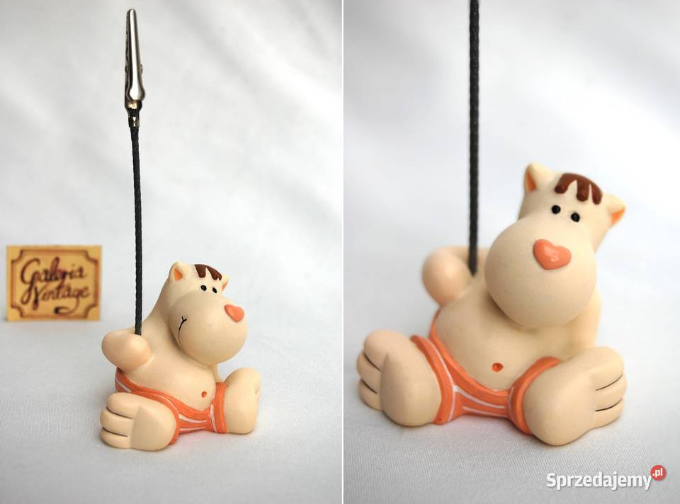 Klips na zdjęcie pocztówkę hipopotam figurka